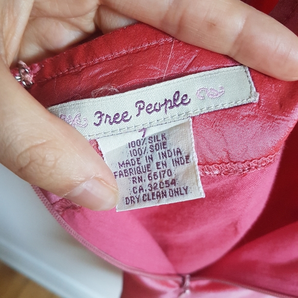 Vintage 100% silk Free People midi dress - Picture 3 of 8